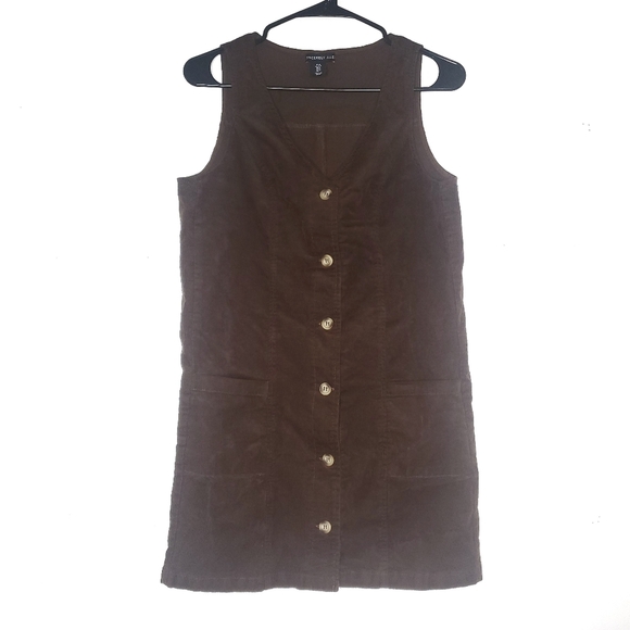 Sincerely Jules Button Up Corduroy Jumper Tank Dress Small Academia Preppy Y2K - Picture 1 of 9